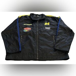 NASCAR Jeff Gordon DuPont Racing 90’s Vintage Jacket Black Full Zip Men XL EUC